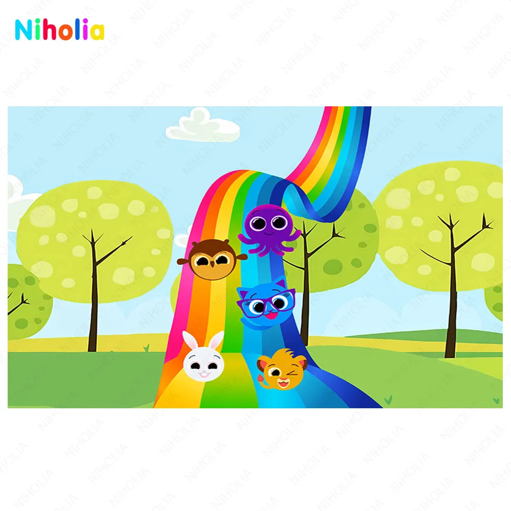 Bolofofos Backdrop Round Cover Girls Kids Birthday Party Panel Photography Background Studio Plinth Elastic Decor Banner Poster