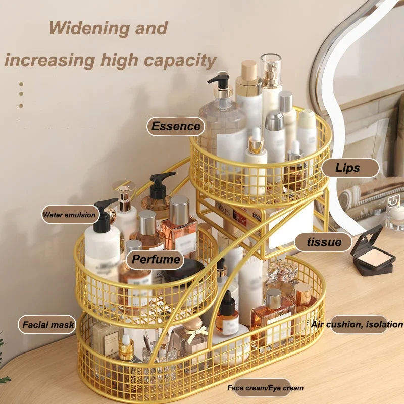 Multi Layer Shelf Cosmetics Storage Rack Desktop Organizer Kitchen Vegetable and Fruit Tool Dormitory Dress Desktop Storage Rack