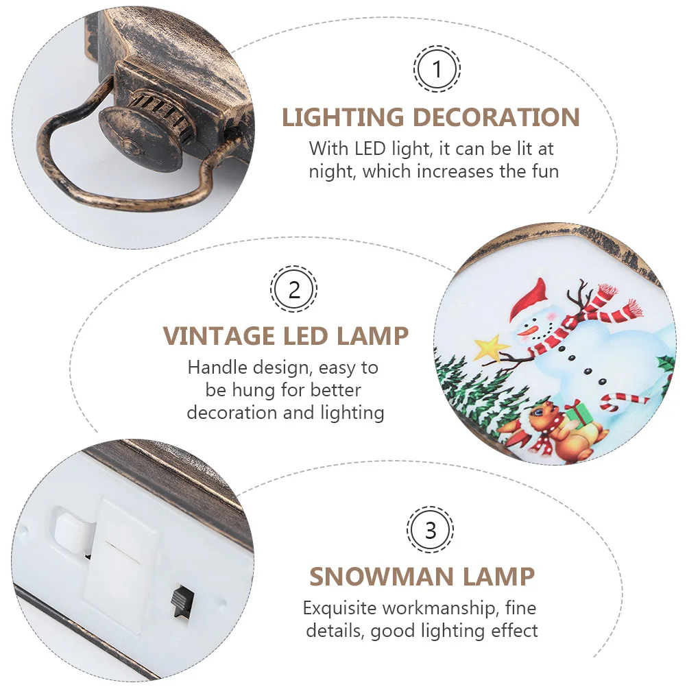 2 Pcs Retro Decor Glowing Night Light Lighting Decoration Christmas Santa Claus Lamp Adorable Scene