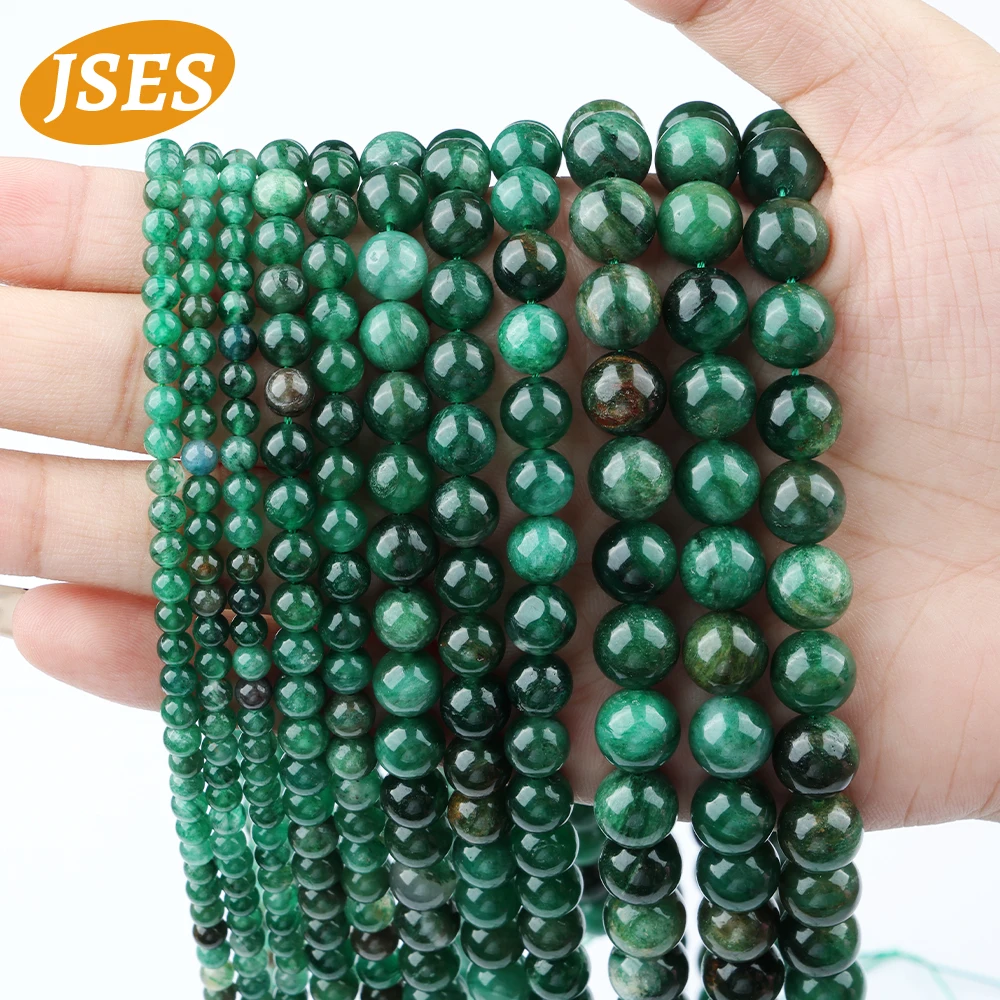 Natural Green Lepidolite Beads Round Loose Stone Beads for Jewelry Making 4/6/8/10mm Bracelet Necklace DIY Accessories Handmade