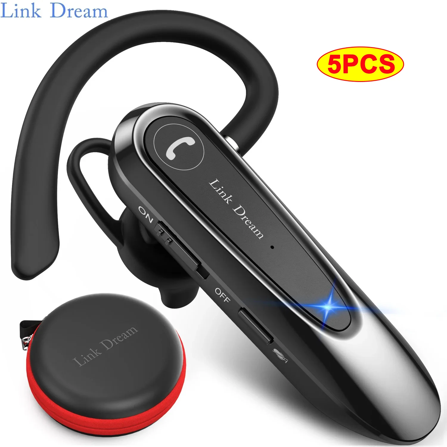 

5Pcs Link Dream B45 Bluetooth 5.0 Headset Wireless Earphone Headphones with Dual Mic Earbuds Earpiece CVC8.0 Noise Reduction