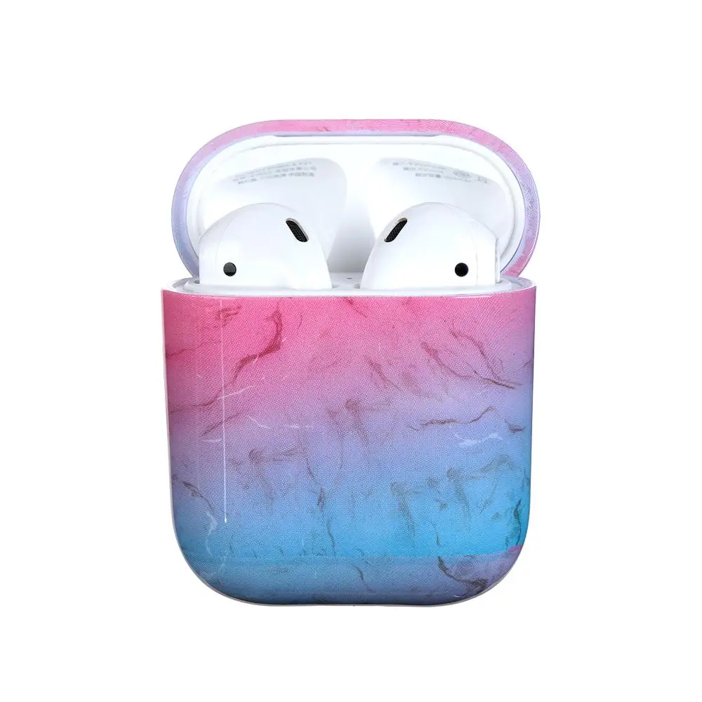 Luxury Dust Guard Bag Shell Hard PC Protective Case Cover Marble Stone Case For Apple AirPods 1 2