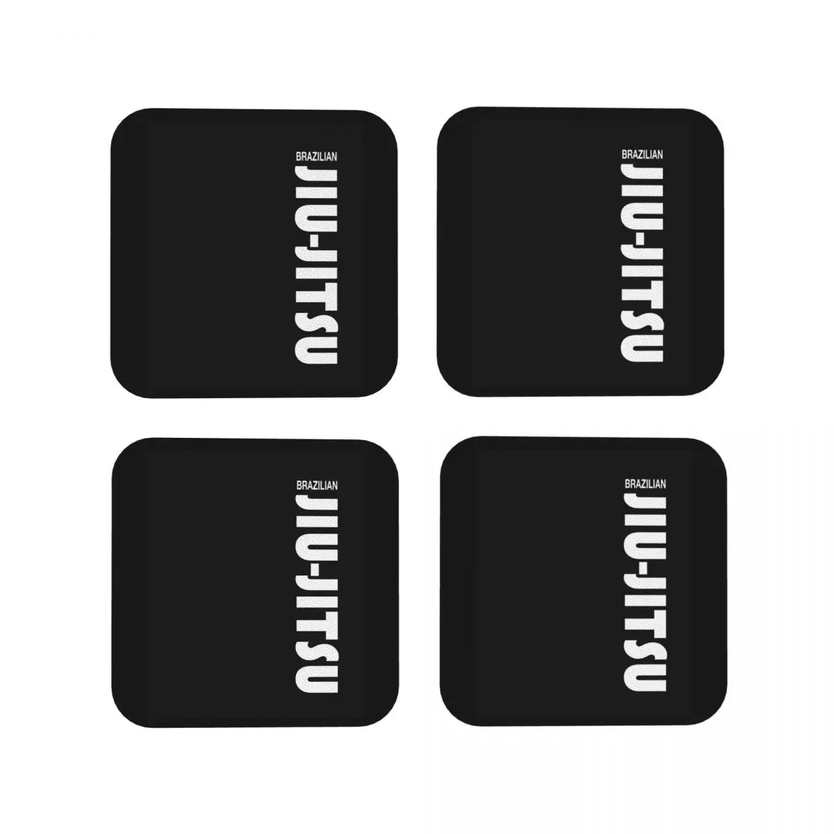 Brazilian Jiu Jitsu (BJJ) Coasters Kitchen Placemats Waterproof Insulation Cup Coffee Mats  Decor Home Tableware Pads Set of 4