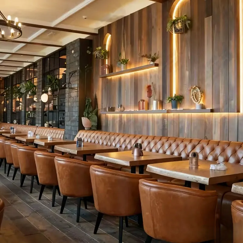 American Classic Restaurant Furniture Commercial Use Leather Booth Sofa Sets For Luxury Restaurant Pizzeria Cafe And Bars
