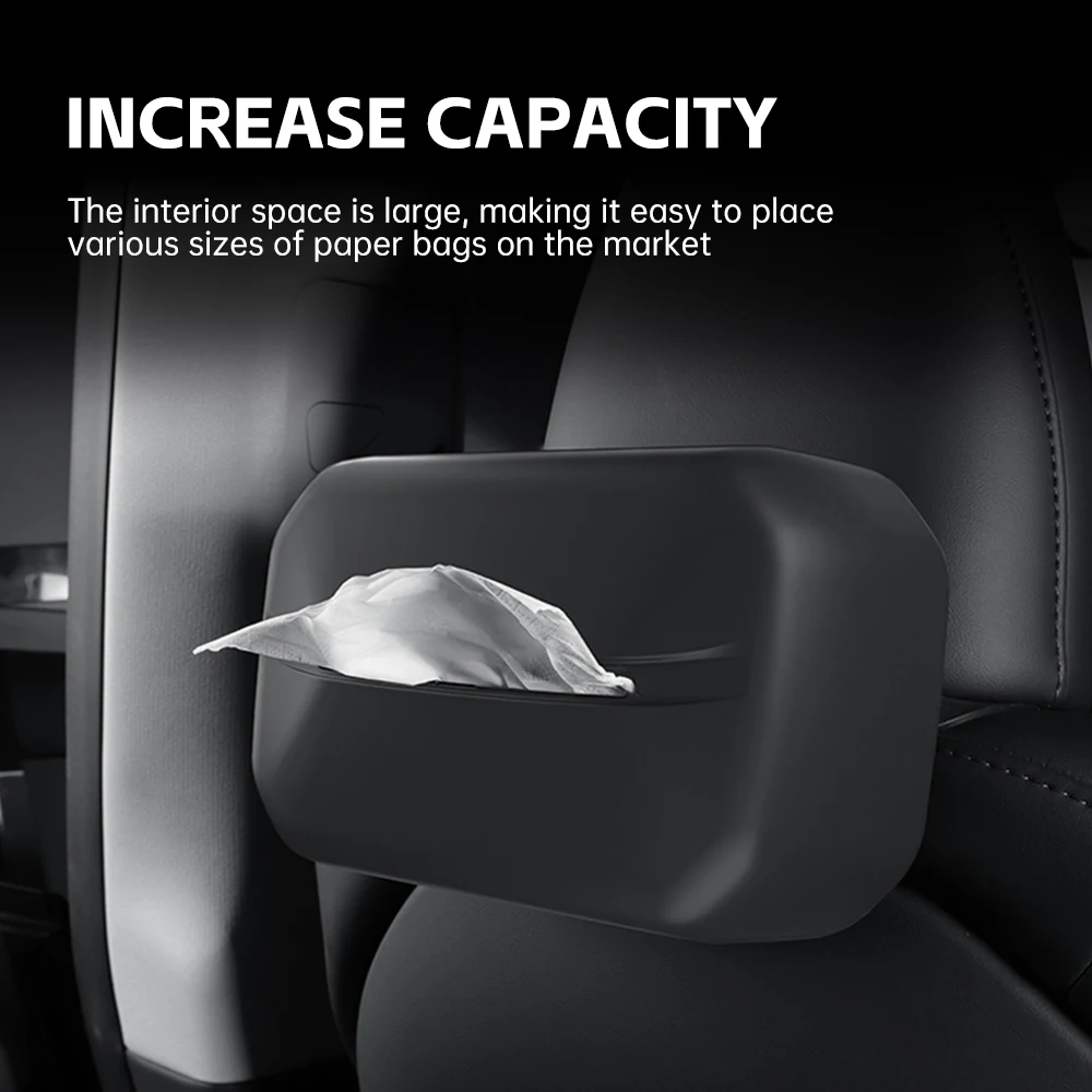 

For Tesla Model Y Juniper 2025 2026 Car Tissue Box Silicone Napkin Organizer Can Be Hung Tissue Box Interior Accessories