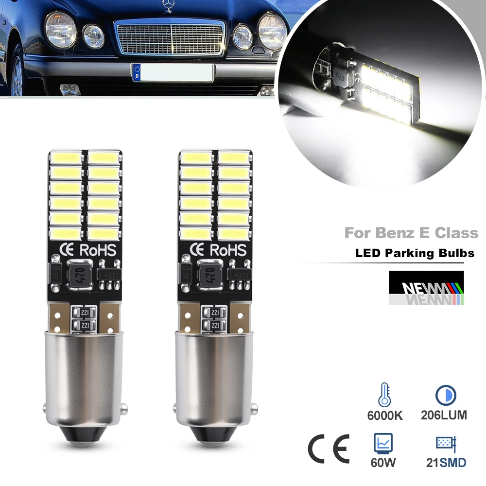 2PCs Led Parking Light For Benz E Class W210 S210 Accessories 1995-2003 Auto Car Clearance Width City Lamps Canbus Error Free