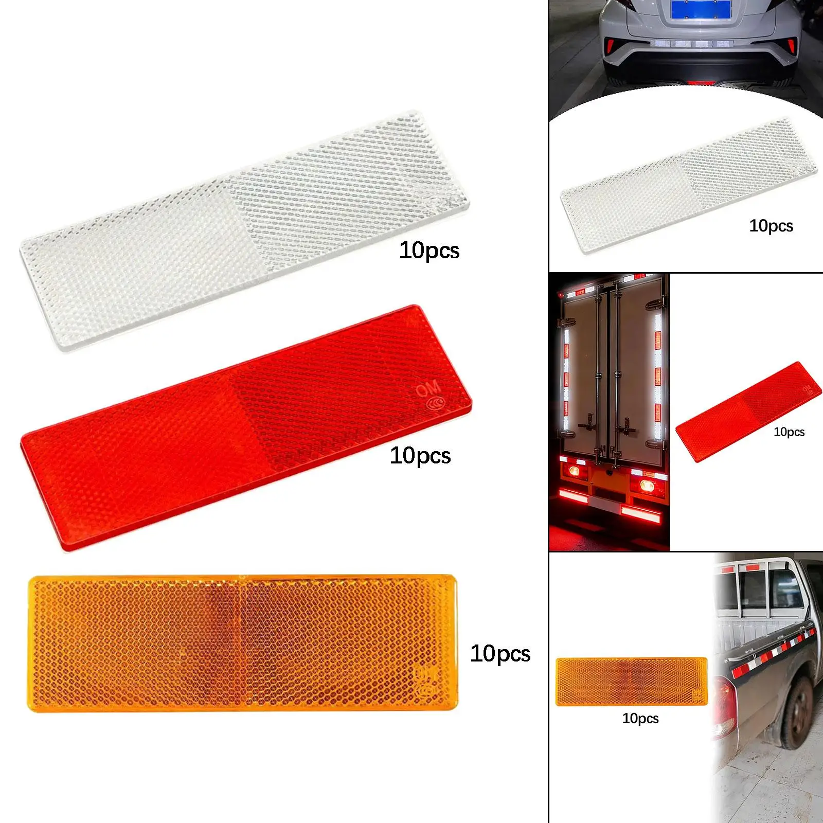 

10 Pieces Reflective Stickers, Universal ,Reflective Tape Decal ,Reflector Panel, Reflector Sheet for, Vehicle Body ,Cargo
