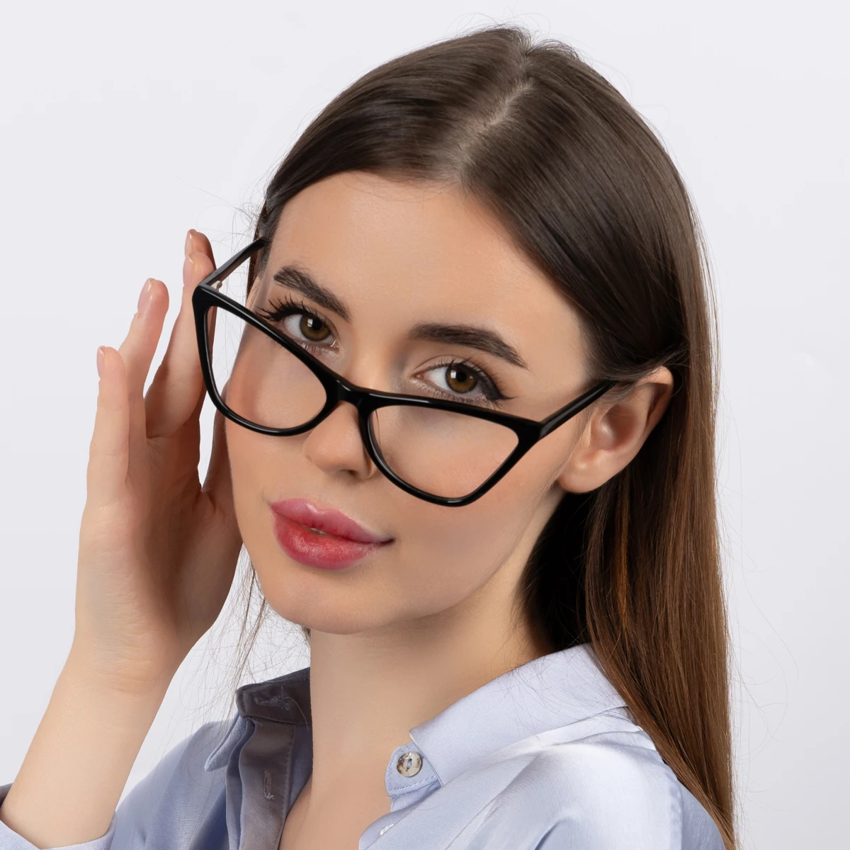 แว่นสายตาแฟชั่นตาแมวขนาดใหญ่สำหรับผู้หญิงแว่นตากรอบอะซิเตทส่วนบุคคลดีไซน์ใหม่