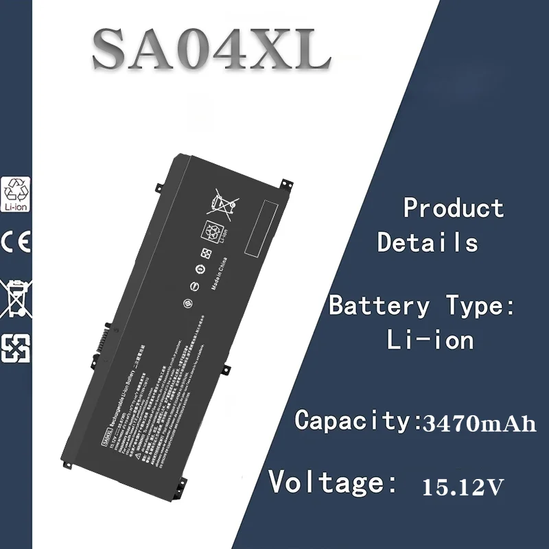 

Долговечный аккумулятор для ноутбуков HP 15-ds000 и 15-dr0003TX — работает с SA04XL, TPN-W142/W143 | 15,12 В 3470 мАч для ежедневного использования