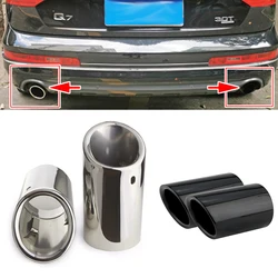 2pcs For AUDI Q7 TDI Quattro 2006 2007 2008 2009 2010-2013 Car Exhaust Pipe Chrome Stainless Steel Muffler Tip AUTO Accessories