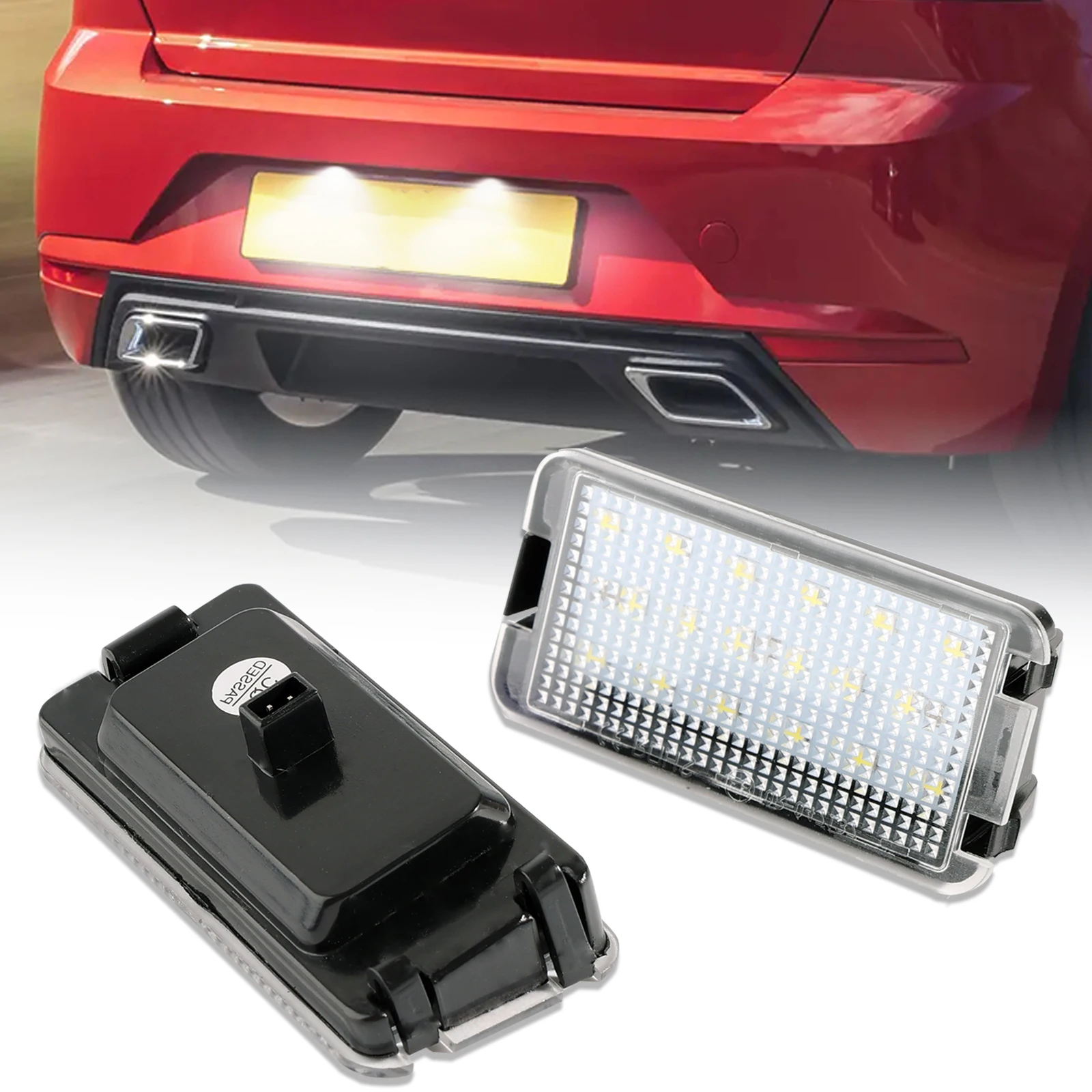 

LED Rear Number Plate Bulb SMD Bright White Canbus License Plate Lights For Seat Altea Arosa Cordoba Ibiza Leon Toledo 2 Lamps
