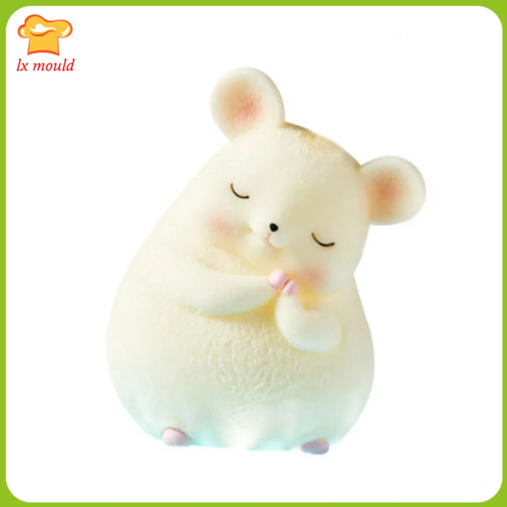 LXYY New Cartoon Silicone Molds Home Kitchen Decoration Cake Birthday Plaster Aroma Candle Mould-3D Rat