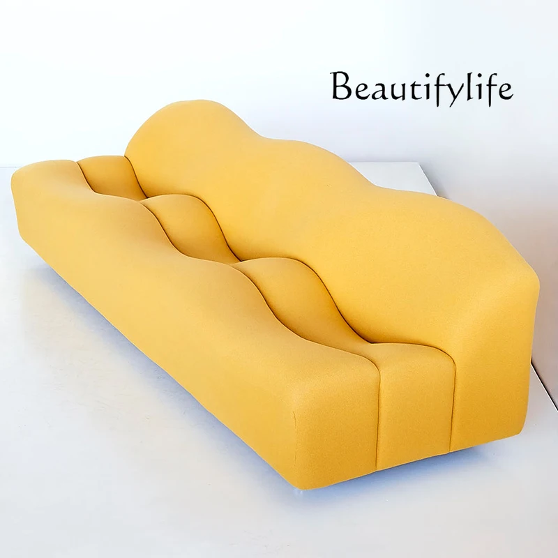 Simple Design Wave Model Room Villa Sofa Designer Arc Light Luxury Art Sofa