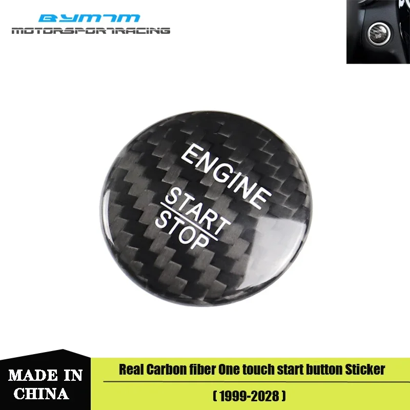 Black Real Carbon fiber One button start Stop cover Sticker For BMW E90 E92 e46 e91 e93 e82 e87 e88 e60 e61 e70 e71