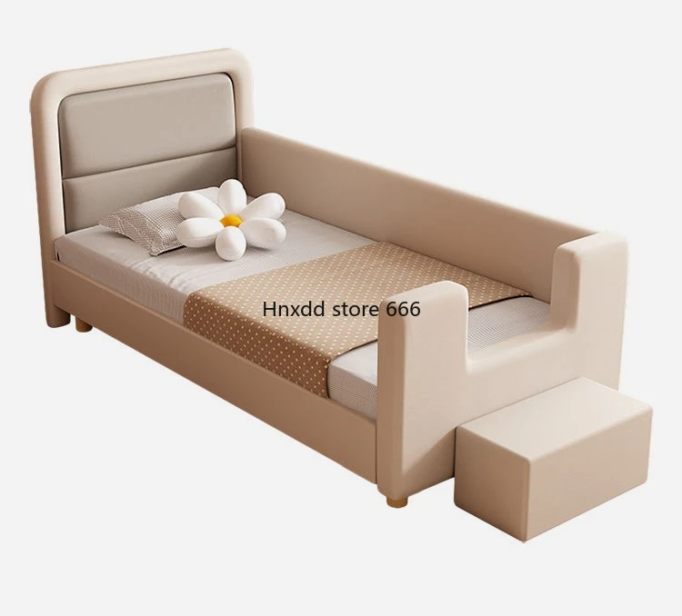 Solid wood children's bed widened splicing boy crib girl guardrail crib storage