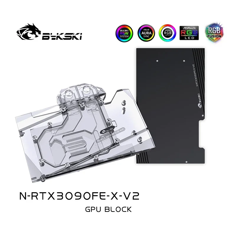 

Bykski GPU Water Cooling Block Only For NVIDIA Founders Edition RTX 3090 Graphics Card ,VGA Watercooler A-RGB,N-RTX3090FE-X-V2