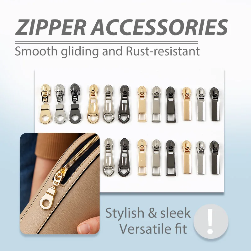 

20/50Pc Meetee 5# Nylon Zipper Puller for Sewing Zips Backpack Replace Zip Slider Cloth Decor Zippers Repair Kit DIY Accessories