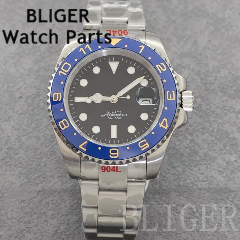 BLIGER 36 مللي متر 38 مللي متر 40 مللي متر روندا 515 ساعة يد تعمل بالحركة للرجال الياقوت كوب سيراميك الحافة الفولاذ المقاوم للصدأ الغوص ساعات كوارتز رجالية
