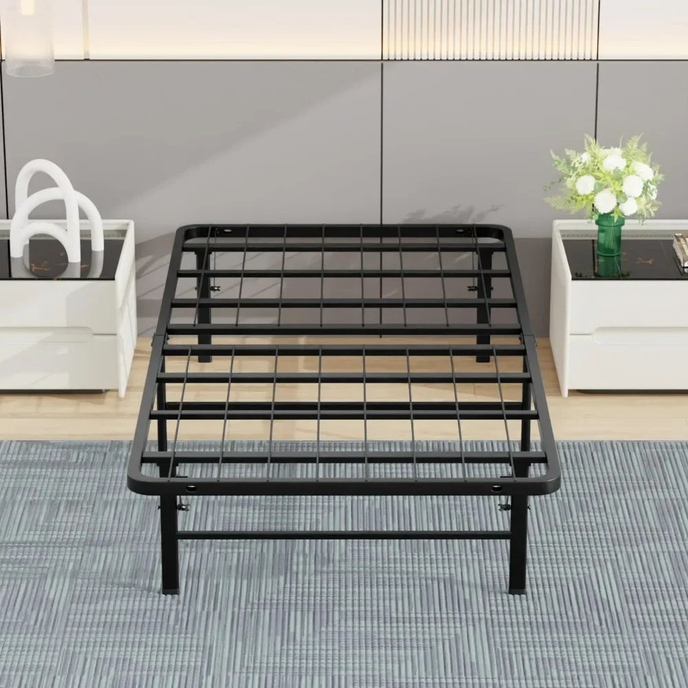 

Twin Bed Frame Metal Platform Bed Frame, Twin Size 14 Inch Mattress Foundation Box Spring Replacement Heavy Duty Steel Slat