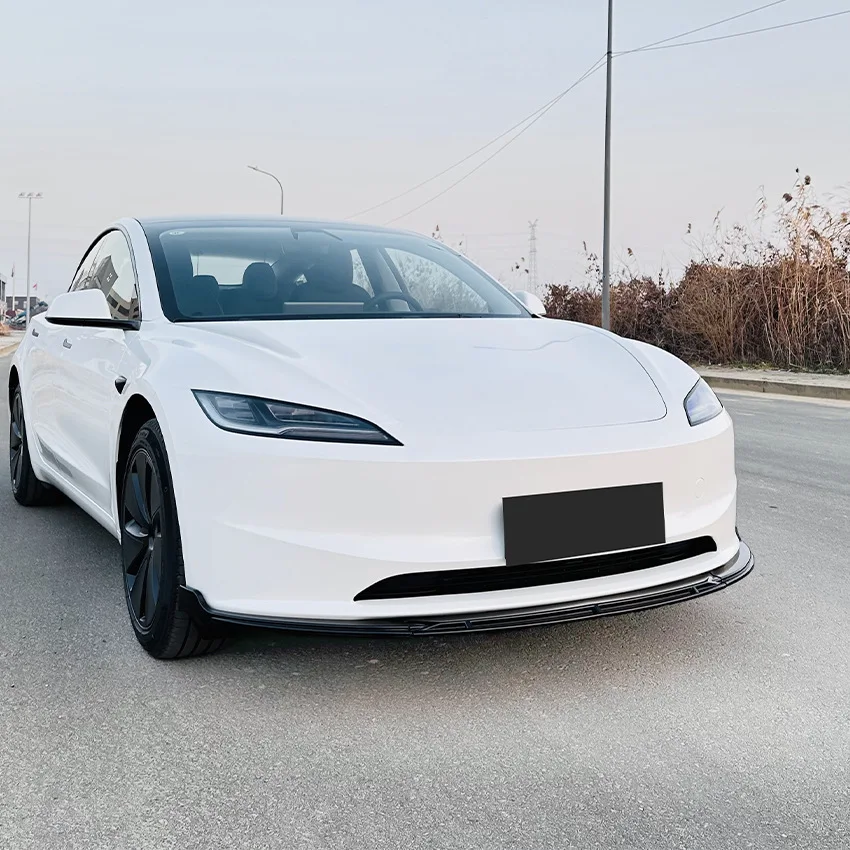 

Для Tesla Model 3 2024 года, передний бампер, диффузор, разделитель губ, аксессуары из АБС-пластика, комплект кузова, глянцевый черный