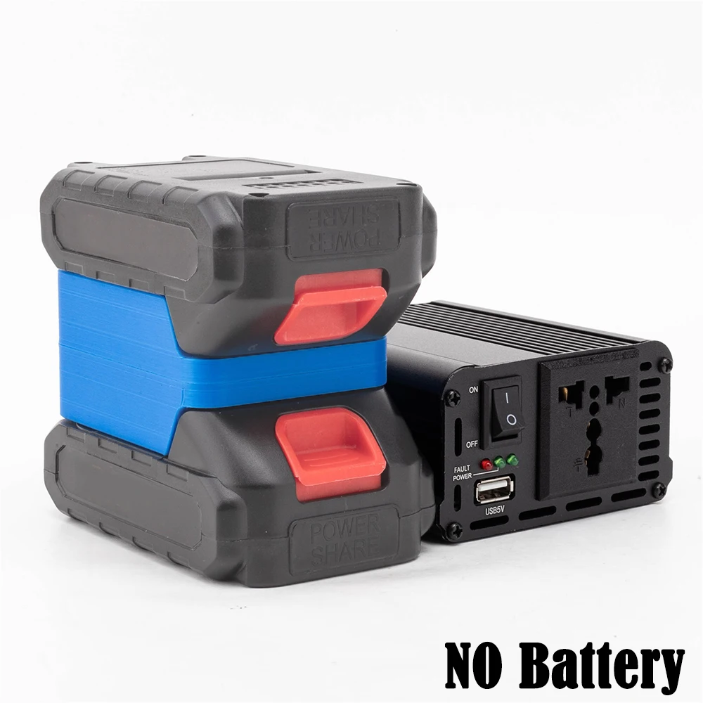 200W Power Inverter Outlet for Makita 18V Li-ion Battery DC 18V to AC 230V with USB-A Port Portable Charger for UK/EU/AU Socket