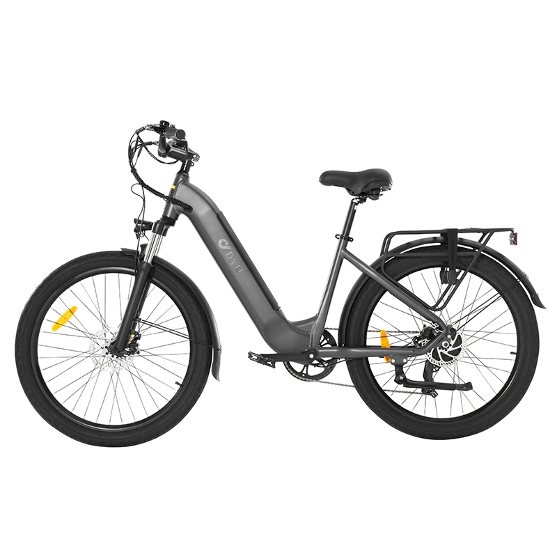 

Электрический велосипед DYU C1, городской велосипед для отдыха, серый электромобиль для взрослых, высокоскоростной двигатель, 48 В, 10 Ач, литий-ионный аккумулятор