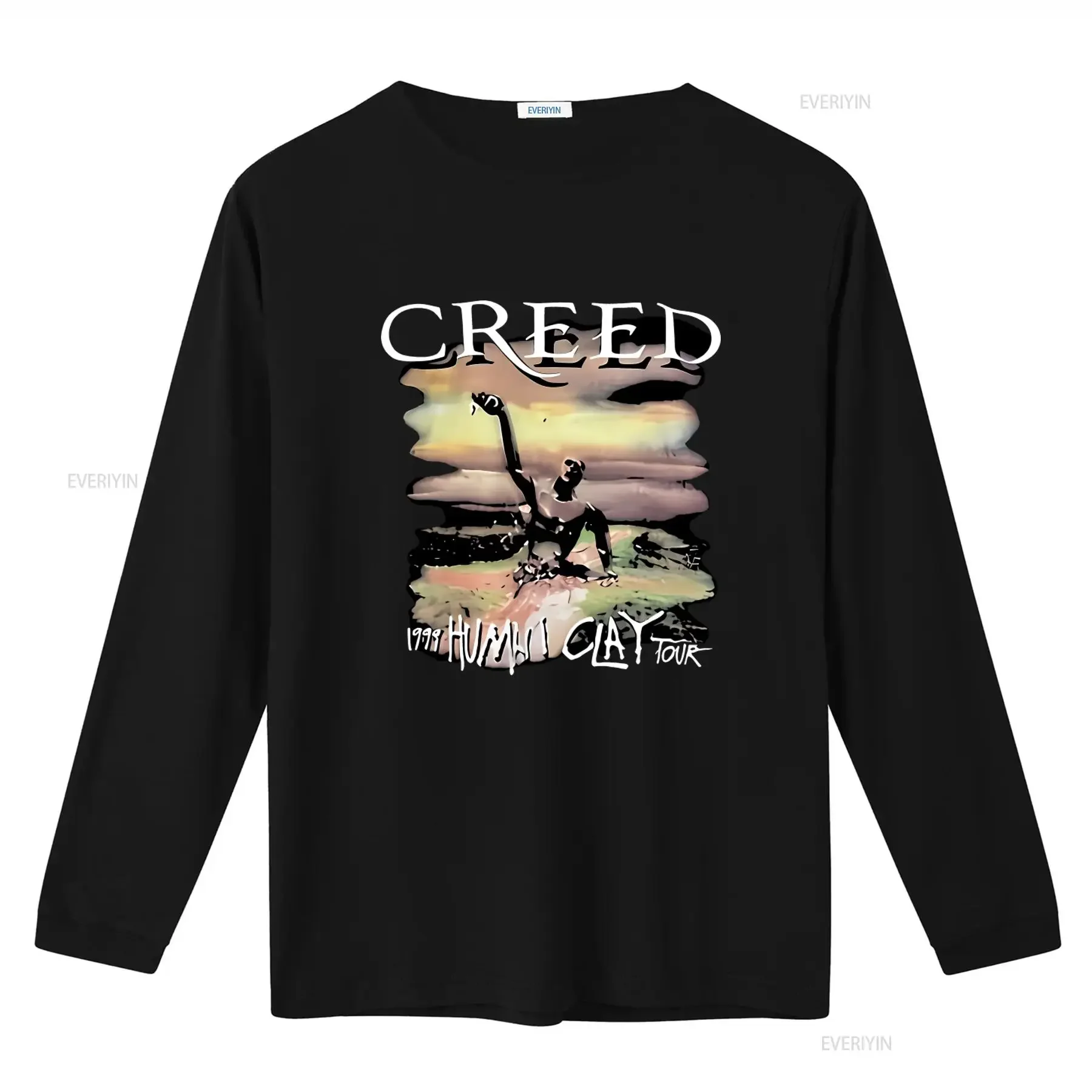 Creed Rock Band Vintage T Shirt Funny Black 1999 Human Clay Tour Print vintage Washed Comfortable streetwear Unisex fashion