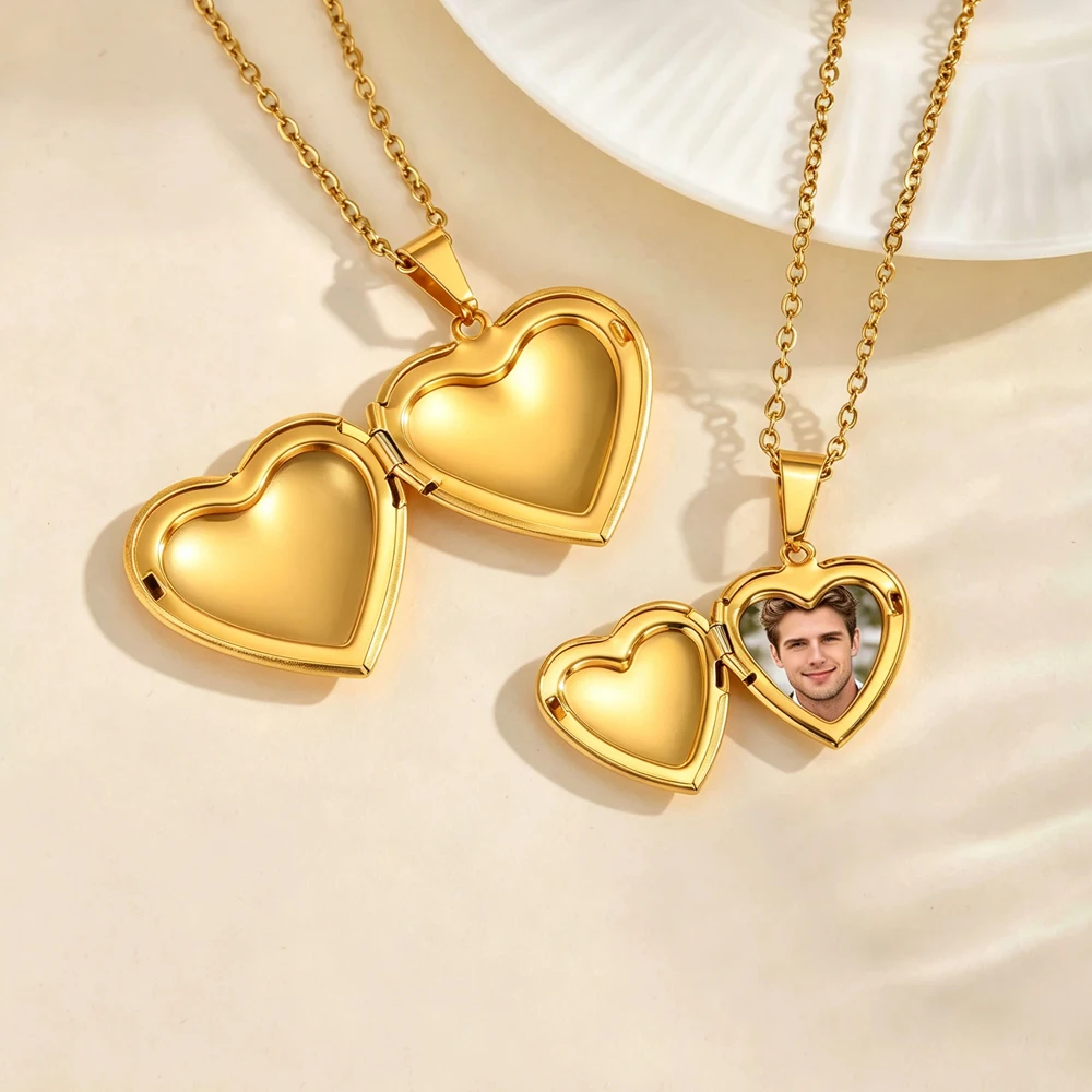 Personalized Photo Heart Locke - Heart Locket Necklace Photo ulasan dan harga