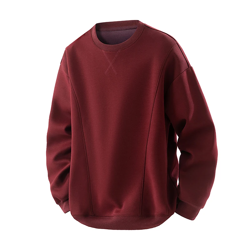 

Men's Round-neck Hoodie Solid Color Loose Pullover Coupls Autumn and Winter Red Pullover Teenagers Casual Sports Fashion Hoodie