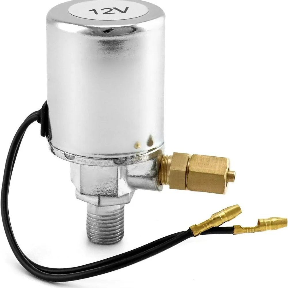 2-حزمة صمام الملف اللولبي عالي التحمل 12 فولت، 200 رطل لكل بوصة مربعة صمام الجهد العالي، جسم مطلي بالكروم وخيط ذكر NPT، مناسب لـ 1/4 بوصة OD