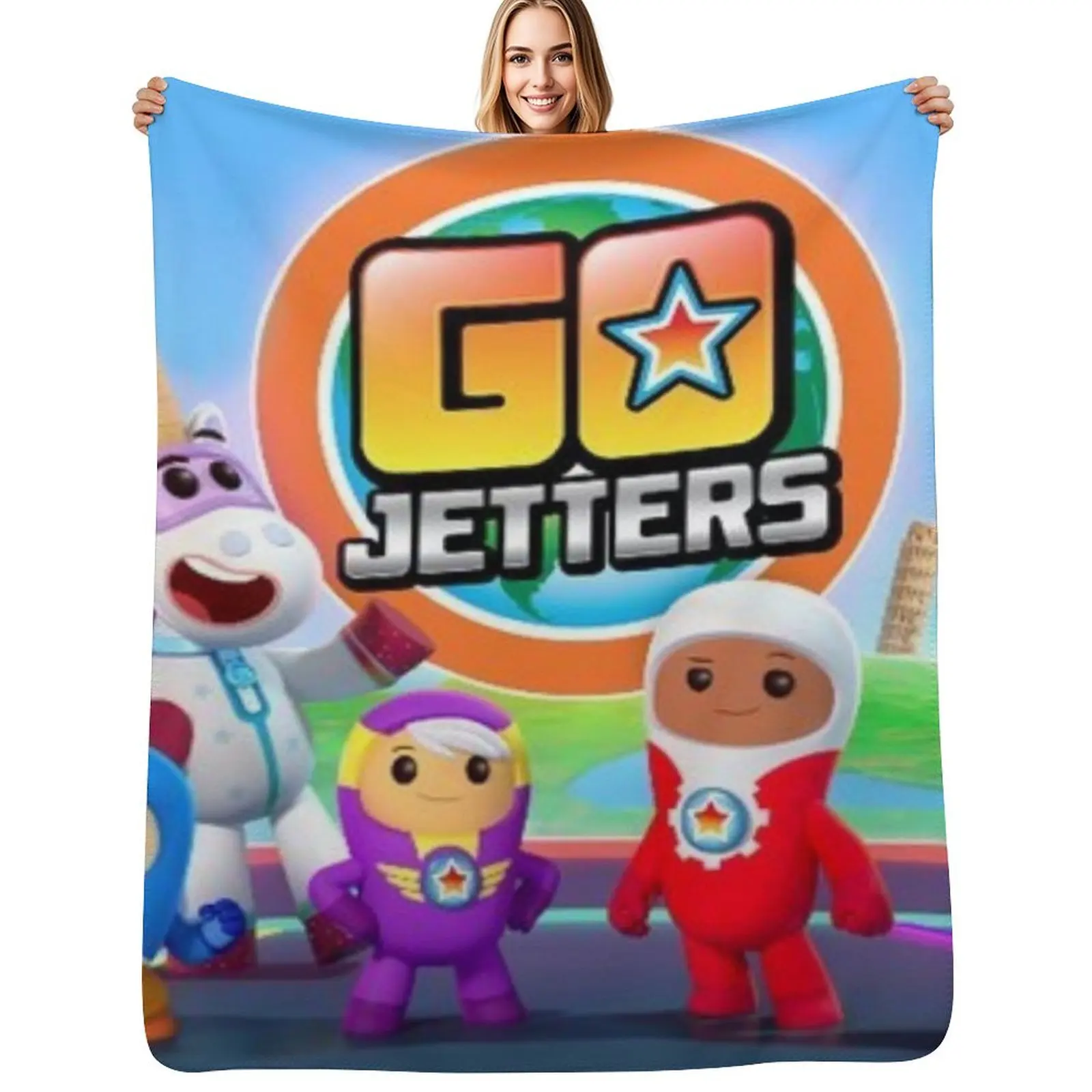 Go Jetters Design Throw Blanket Baby Summer Beddings Weighted Tourist Flannel For Decorative Sofa Blankets