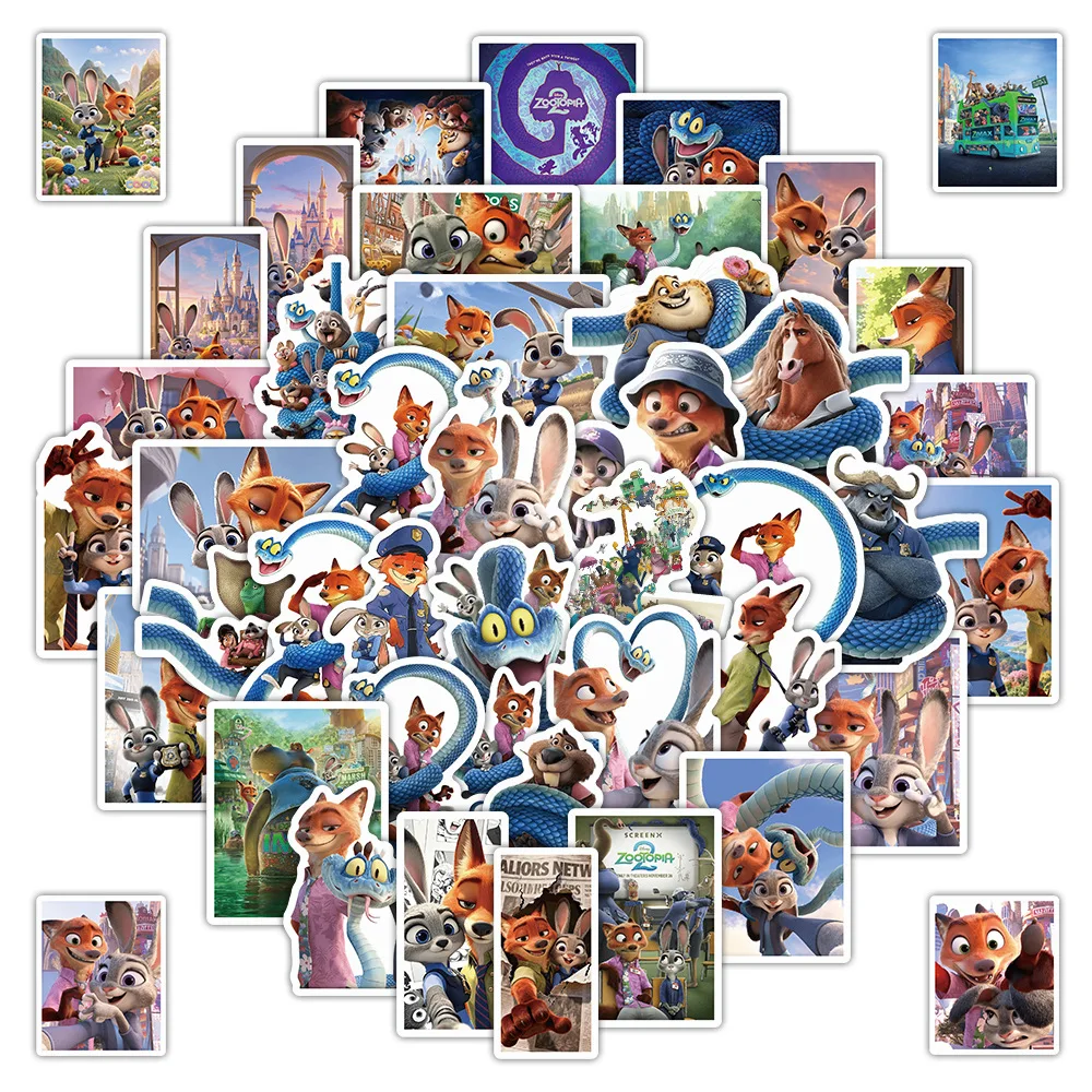

65pcs Cute Cartoon Zootopia 2 Graffiti Stickers Waterproof Decals Stickers For Laptop Phone Thermos Ipad Diy Stickers Kids Gift