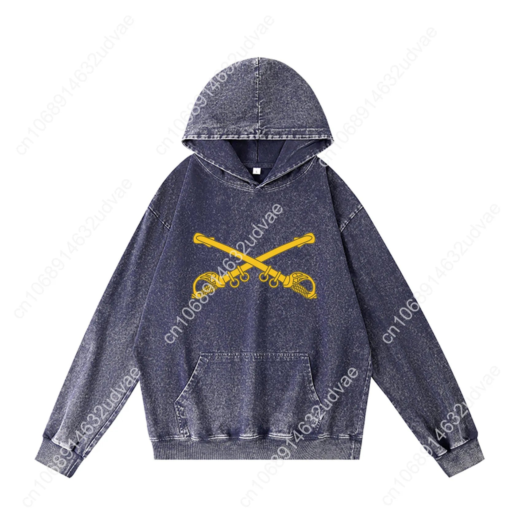 

US Army Cavalry Branch Insignia Hoodies Retro Hooded Sweatshirt Man Woman Teenager Vintage Pullover Sweat Shirt Customized Tops