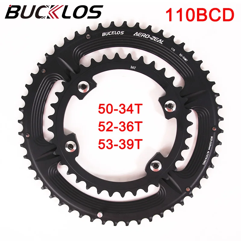 

BUCKLOS Bicycle Chainring 110bcd 4 Holes Narrow Wide Bike Crown Road Bike Chainwheel Plate for Shimano R7000/8000/9100 Crankset