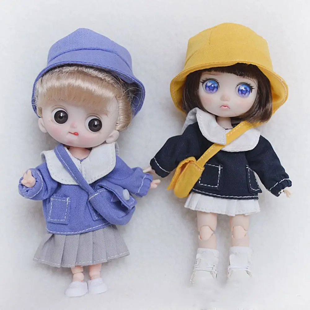 Lovely Doll Clothes Kindergarten Set Casual Wear Uniform Male/Female School Uniform Clothes Set For 1/11 OB11 1/12 BJD Dolls