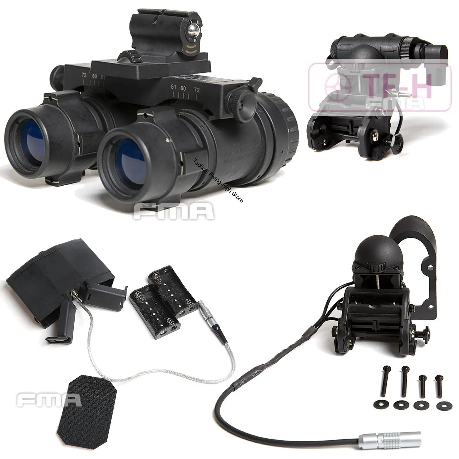 FMA Tactical Dummy AVS-9 NVG / AVS9 ANVIS6/9 Function Mount / Functiona Battery Case / AN/AVS-6 Wireless no function Mount