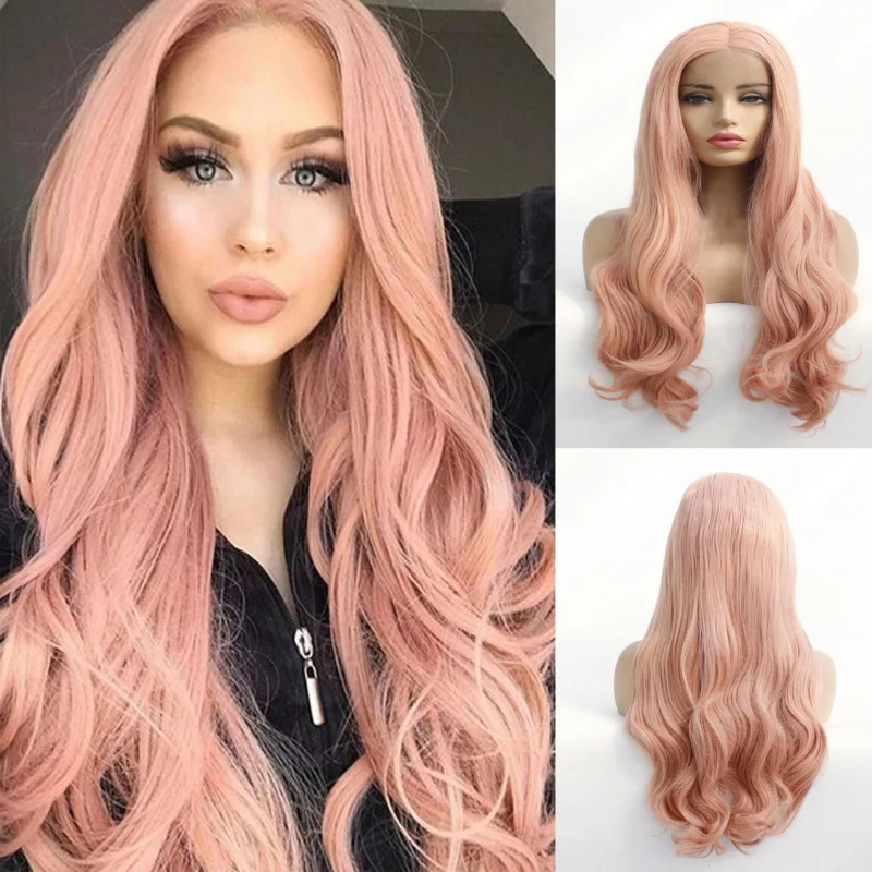 

Европейские и американские длинные кудрявые парики с центральным пробором, крупными волнами, из синтетического волокна, по акции.