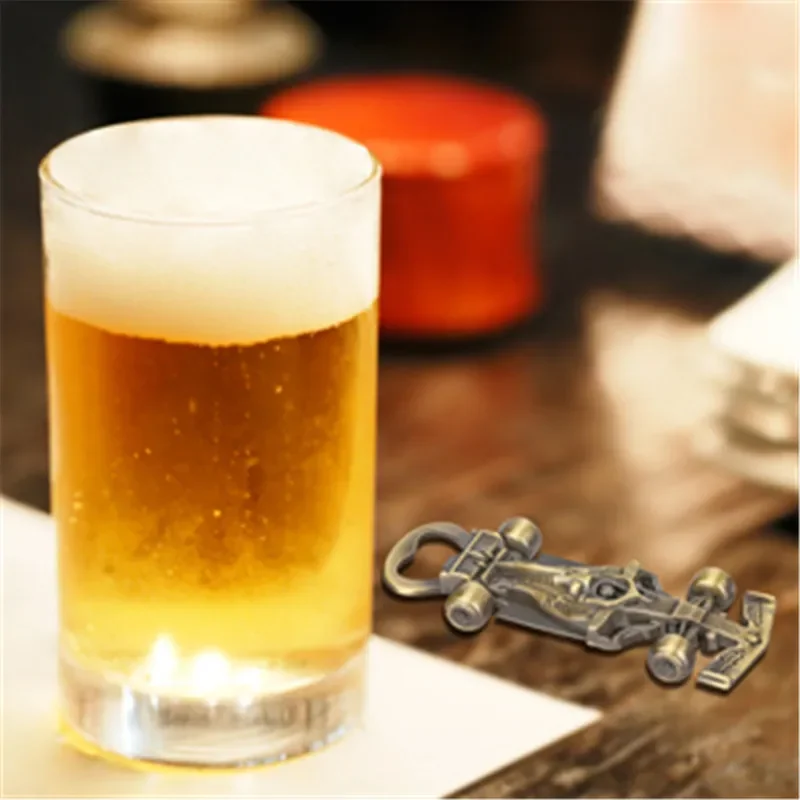 Apribottiglie per birra in metallo fresco, design per auto da corsa, apribottiglie per bevande al soda, per feste, bar, cucina, ristorante, cavatappi per matrimoni, set regalo