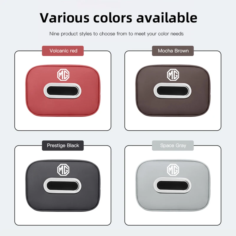 حقيبة مناديل السيارة صندوق تخزين مناديل متعدد الوظائف لـ MG 4 5 6 7 Cyberster ES5 ONE MG5 Scorpio ZS HS MARVEL-R Hector MG3 EZS EV