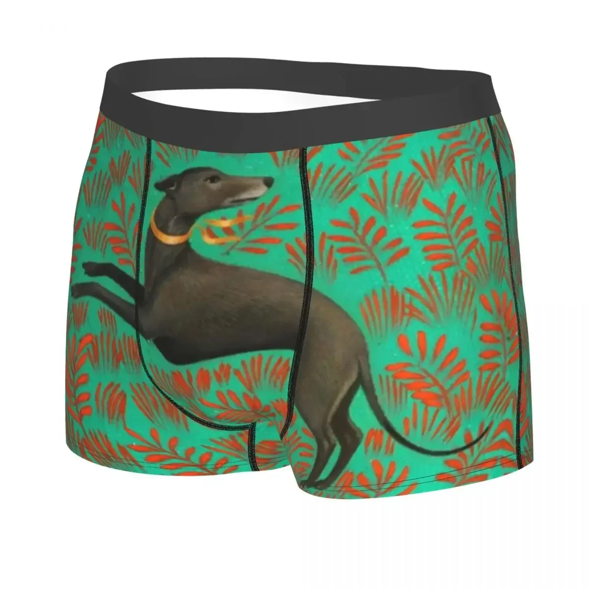 Custom Sihthound Greyhound Flowers Art Boxers Shorts Men's Dog Animal Briefs Underwear Novelty Underpants