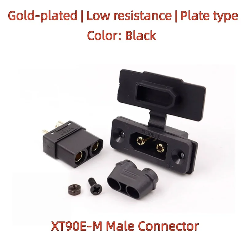 Amass XT90E-F XT90E-M Battery Connector XT90E Male /Female Plug Gold-plated XT90 Mountable Connector Black Socket