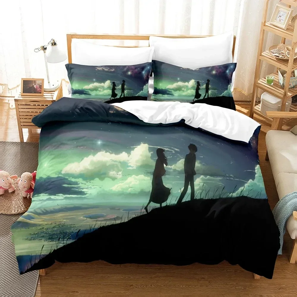 

Japan 3D Anime 5 Centimeters Per Second Printed Bed Set Duvet Cover Pillowcase Bedding Set Bed Linen Sheet Quilt Cover Full Size