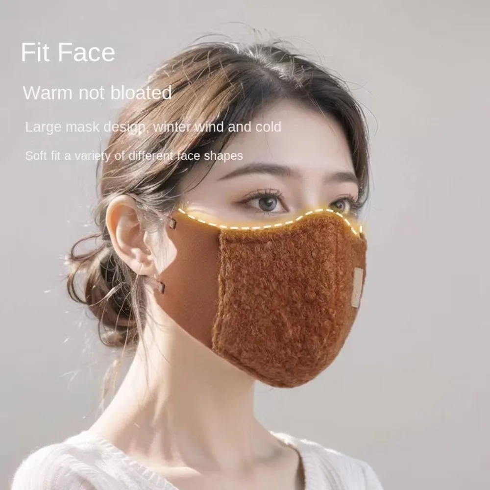 Opgerold fluwelen dames winter warm masker warmte gereedschap zachte opslag warmte fietsmaskers winddicht verdikt 3D driedimensionaal masker