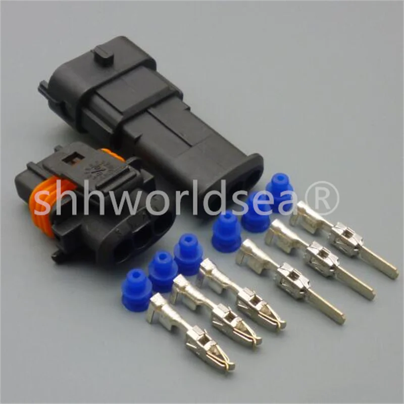 3Pin Waterproof Automotive Sensor 3.5MM Connector Car Fuel Pressure Female Male Plug For 1928403110 1928404074