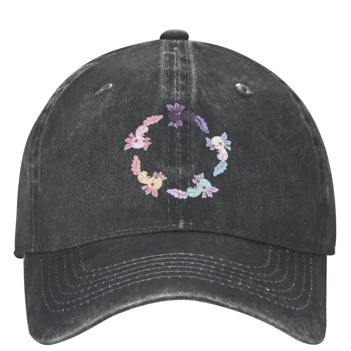 Kawaii Axolotl Baseball Cap pattern lilac Couple Women Custom DIY Hip Hop Hats Street Style Gym Sun-Proof Baseball Caps