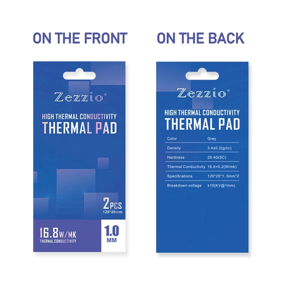 Zezzio 12.8/14.8/16.8W/MK high performance Multi-Size thermal pad for CPU/GPU Graphics Card motherboard Silicone Pad