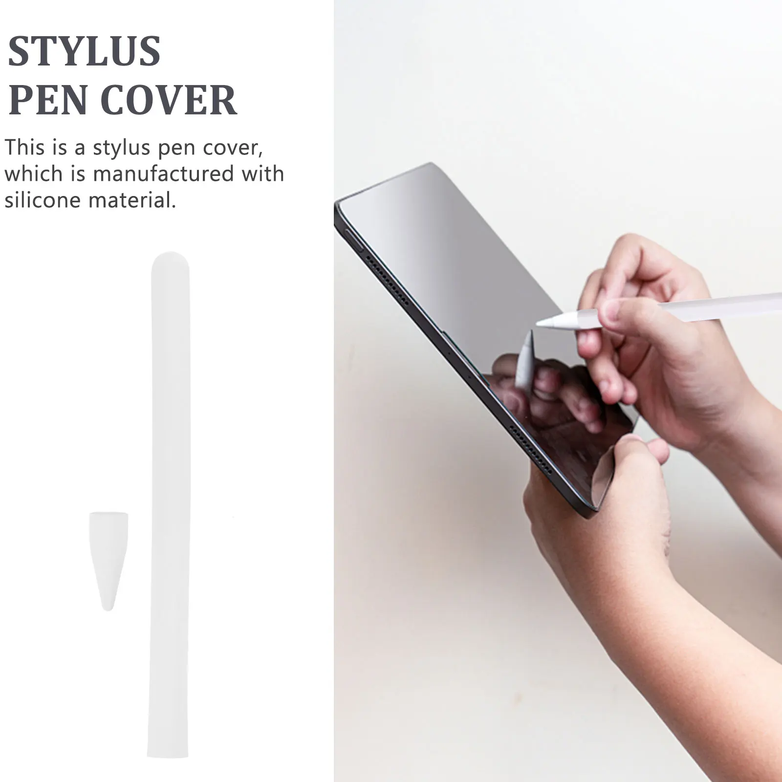 

White Silica Gel Stylus Cover Pencil 2 Case Non Slip Silicone Pen Protector Cartoon Design Premium Quality