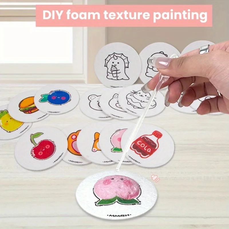 10Pcs Round/Flower/Love heart Board Paper, Foam Expansion Art Craft Paper, Interesting Paper Crafts for DIY Activities and