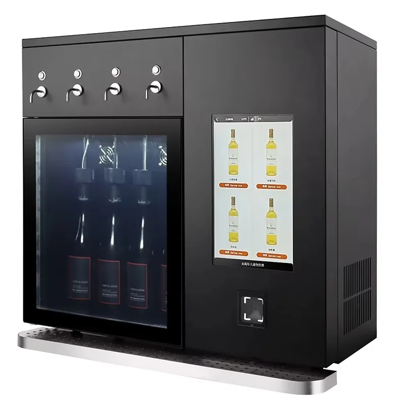 Automatic smart wine cabinet, refrigerator wine dispenser, support screen advertising, scan code induction fresh-keeping machine