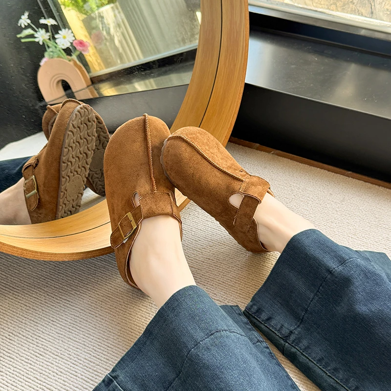 منصة جديدة لعام 2025 أحذية نسائية ربيعية عصرية متعددة الاستخدامات مريحة غير رسمية نصف شباشب أحذية عالية الجودة Жenska Оbuvai